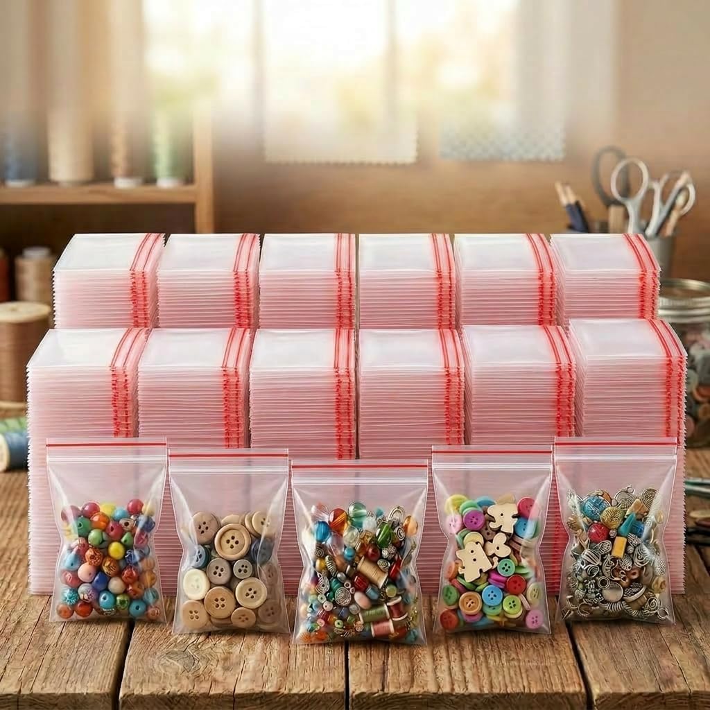 Clear Zip Lock Plastic Bags - 100 Pcs Mini 1.6" x 2.4" Pouches for Jewelry, Beads, Pills & Craft Storage | 4 Mil Thick