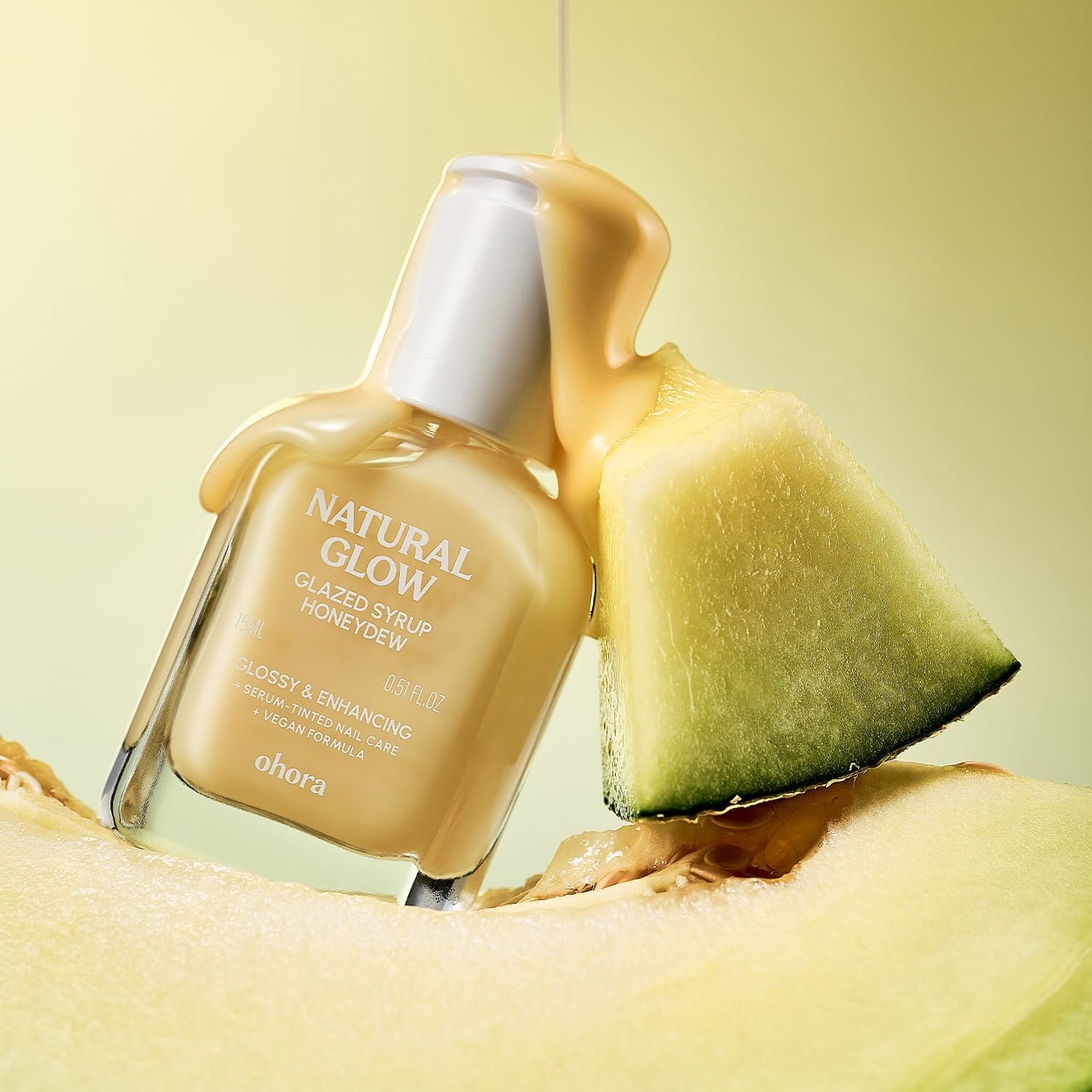 ohora 2-in-1 Sheer Nail Polish & Strengthener(Honeydew) | Tinted Nail Concealer | Nail Hardener for Weak, Damaged Nails | Nail Care Polish with Glossy Finish | Glazed-Syrup Formula, 15 mL