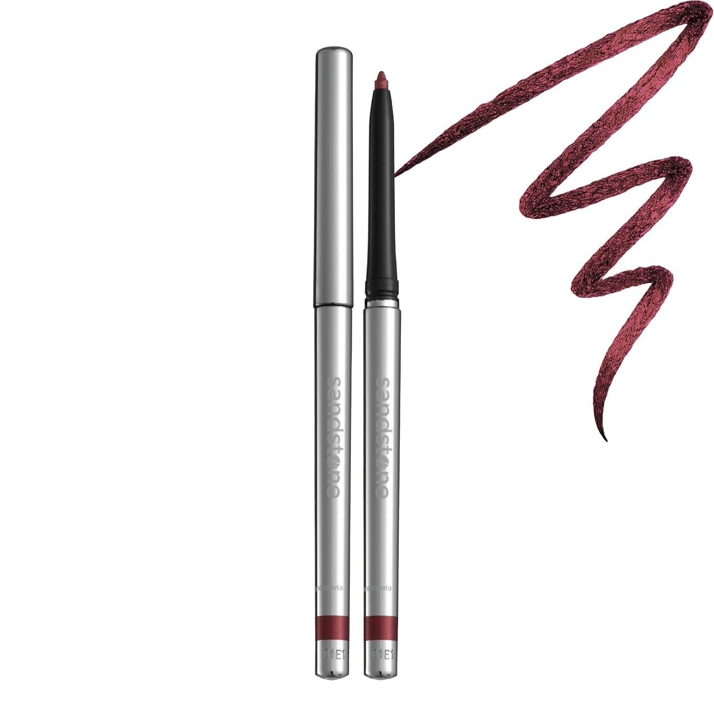 Scandinavia Hypoallergenic Waterproof Metallic Eyeliner Pencil - Red | Fragrance-Free, Vegan, Smudge-Proof for Sensitive Eyes