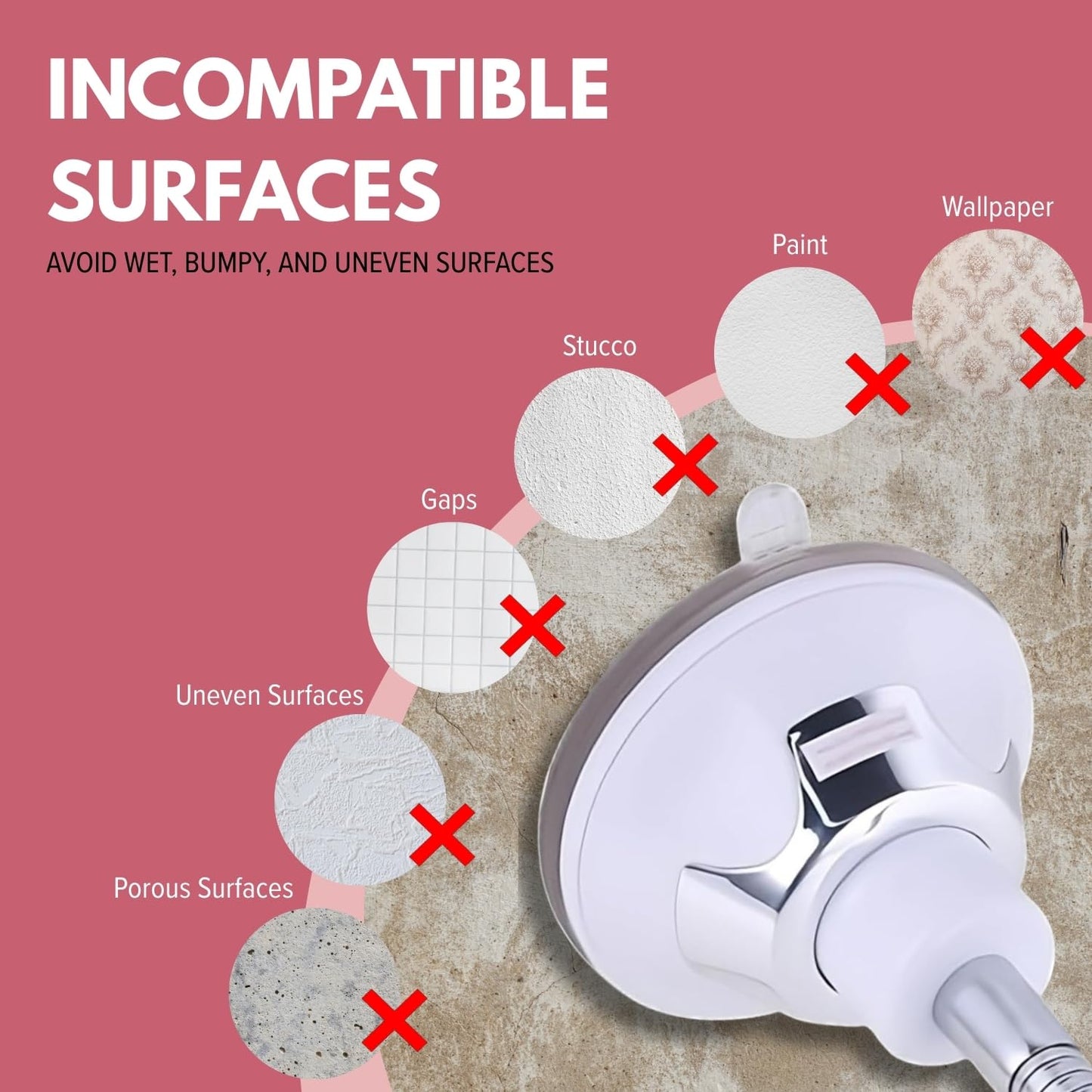 MIRRORVANA Flexible 10X Magnifying Makeup Mirror Non Lighted with Adjustable Gooseneck and Suction Cup - Mount On Table or Wall for Vanity & Bathroom Use - 6.7" x 6.7" (Round)