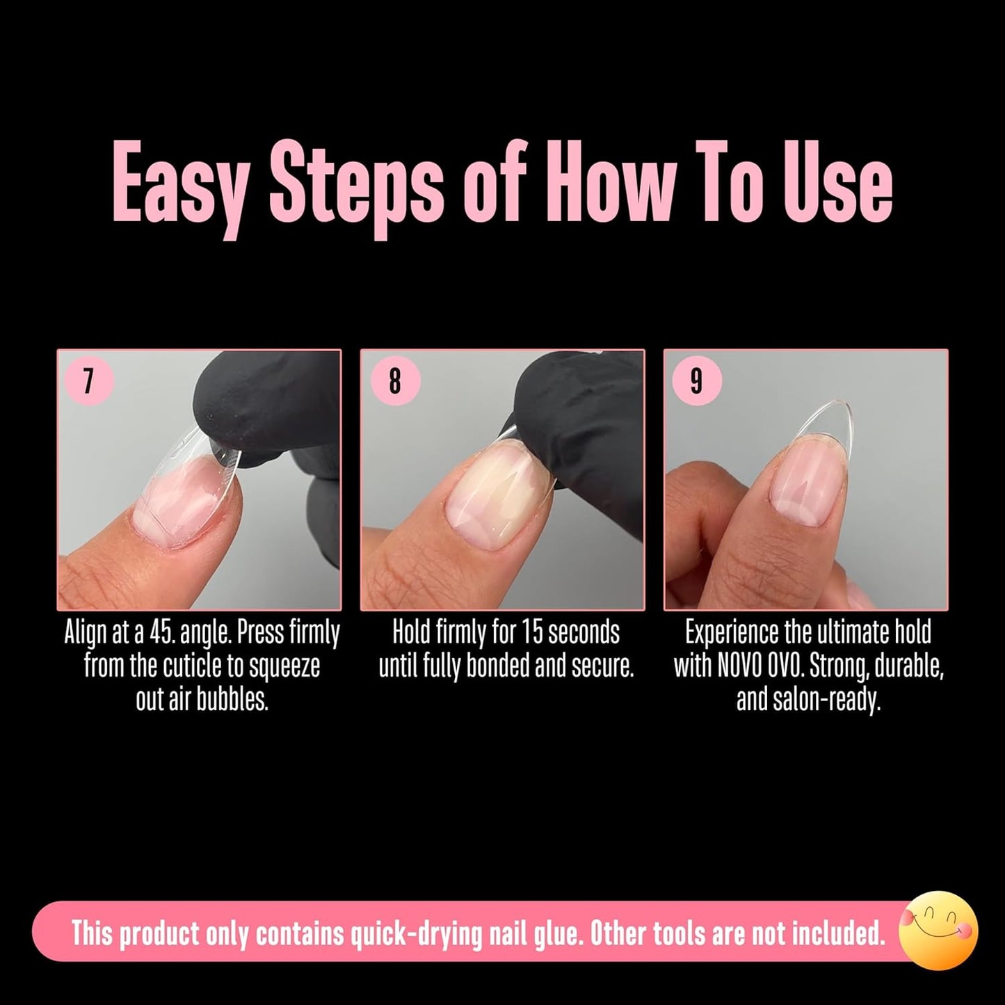 Super Strong Nail Glue - Quick Dry Brush-On Adhesive for Press-On Nails | TPO & Hema Free, 8ml (0.27 fl oz)