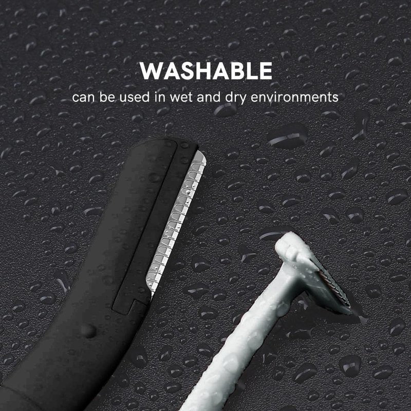 Eyebrow Razors w/Dermaplane Razors Set - Japanese Blades Razors - Small Face Razors for Peach Fuzz and Fine Hair, Multipurpose Exfoliating Dermaplaning Tools for Women and Men, Black