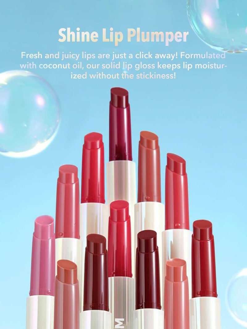 Moisturizing Solid Lip Gloss - Non-Sticky Lipstick with Coconut Oil | Berry Season