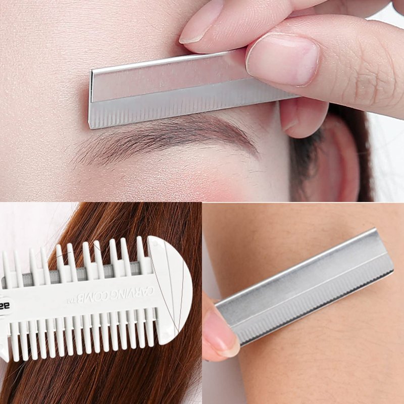 BANGMENG 10Pcs Single Edge Razor Blade Steel Industrial Razor Blades, Hair Razor Comb Replacement for Men and Women