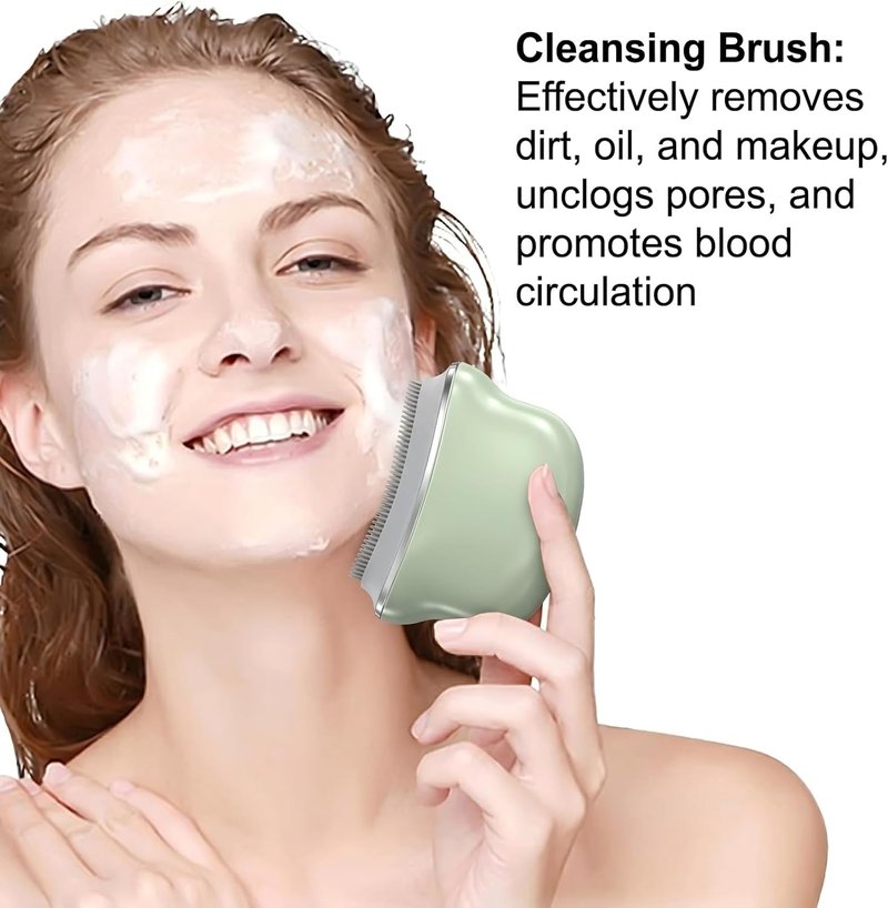 Lymphatic Contour Face Brush - Silicone Cleansing Tool for Anti-Puffiness & Jawline Sculpting | Improves Skin Glow