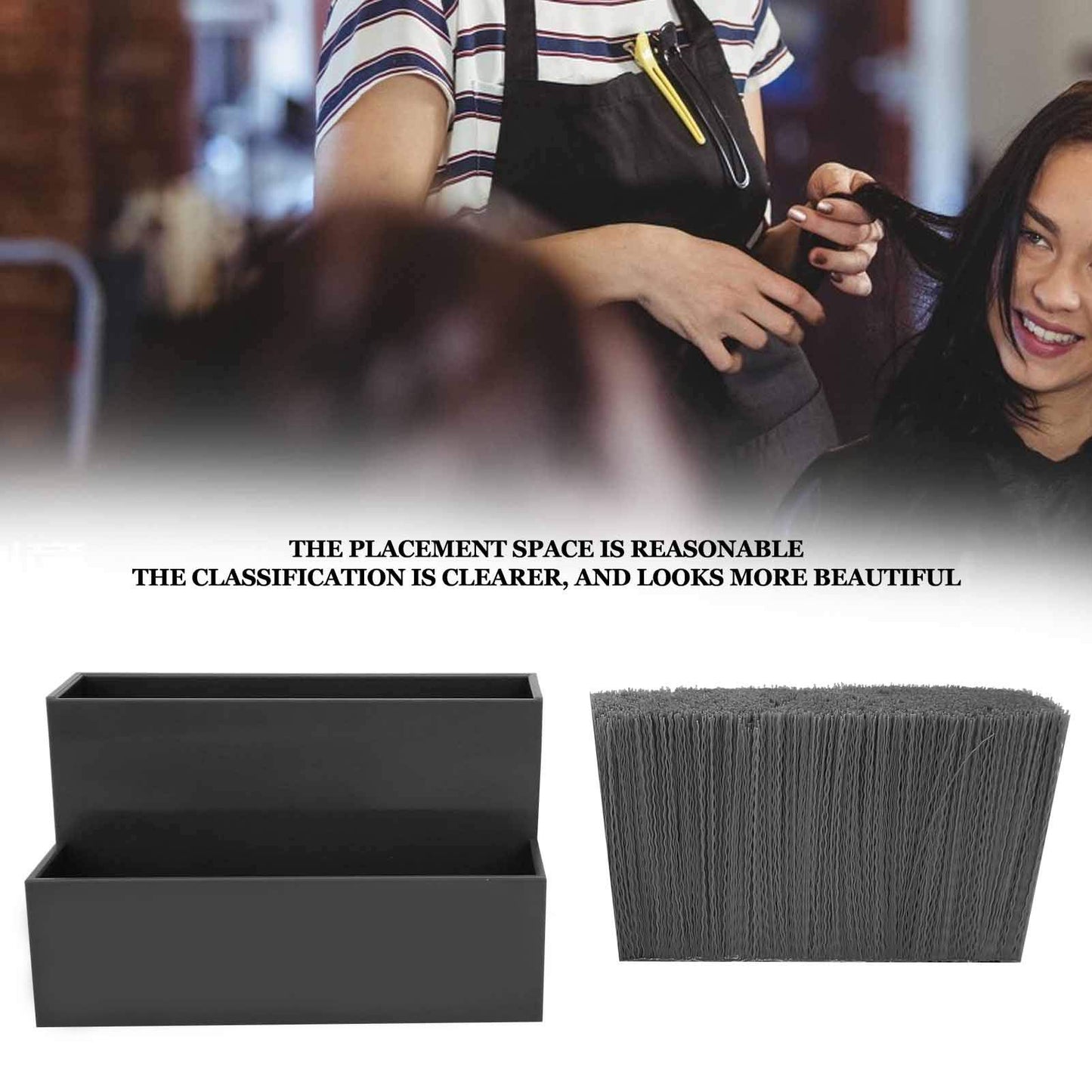 Niiyen Shear Holder Rack, Professional Salon Hairdressing Combs Clips Box Scissors Storage Box Organizer Case Barber Accessories, for Hair Stylist Office Home(Black)