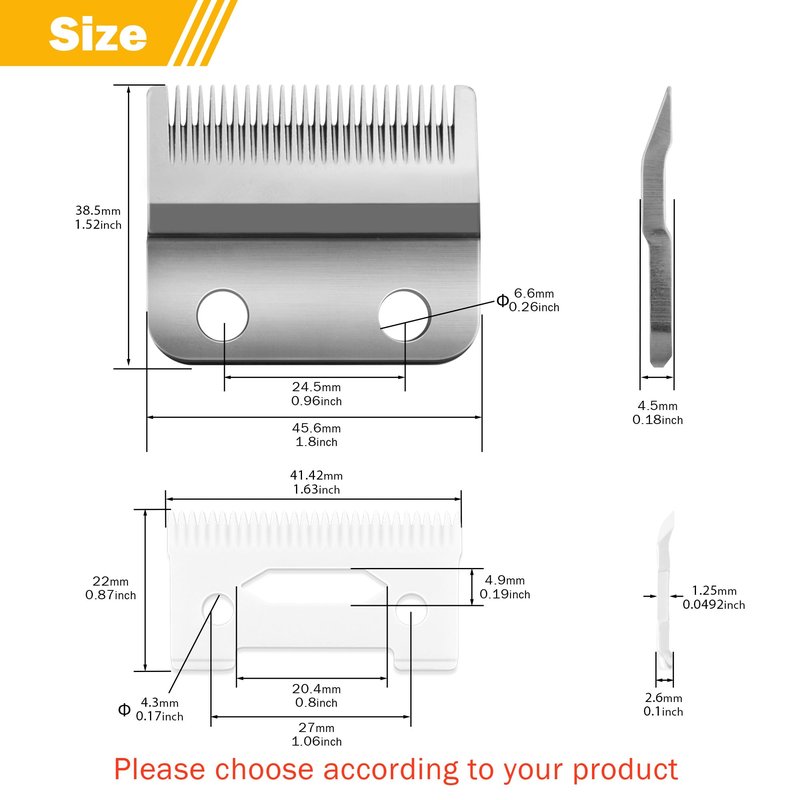 OwnLifeYF Blade Fit for Wahl Clippers Blades Replacement, 2 Holes Adjustable Hair Precision Replacement Parts Blades, Pack of 1
