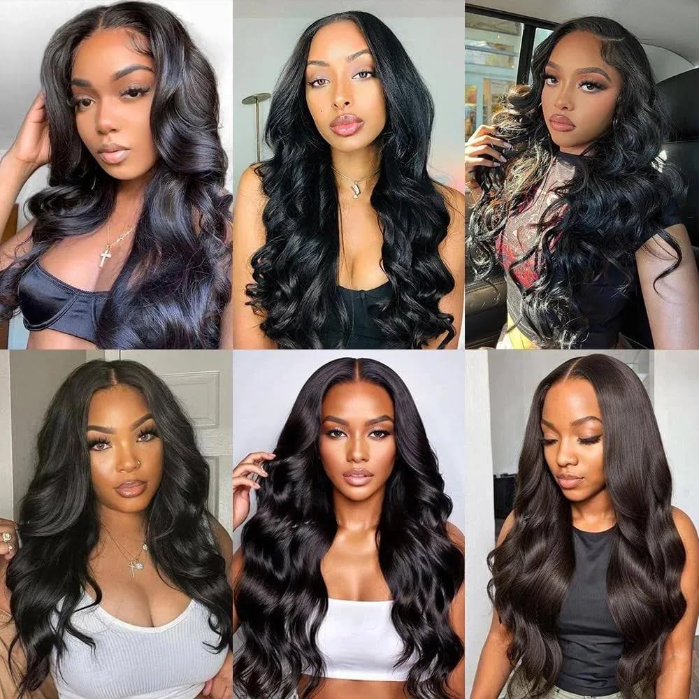 Body Wave Bundles Human Hair Natural Black Color 20 22 24 Inch 150g Brazilian Virgin Remy Hair 3 Bundles Color #1B Body Wave Human Hair Bundle Hair Extensions 150g