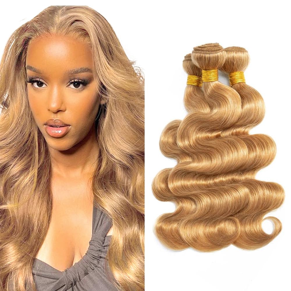 30 32 34 inch Color 27 Human Hair Bundles Blonde Body Wave Bundles Honey Blonde Bundle Human Hair Extensions