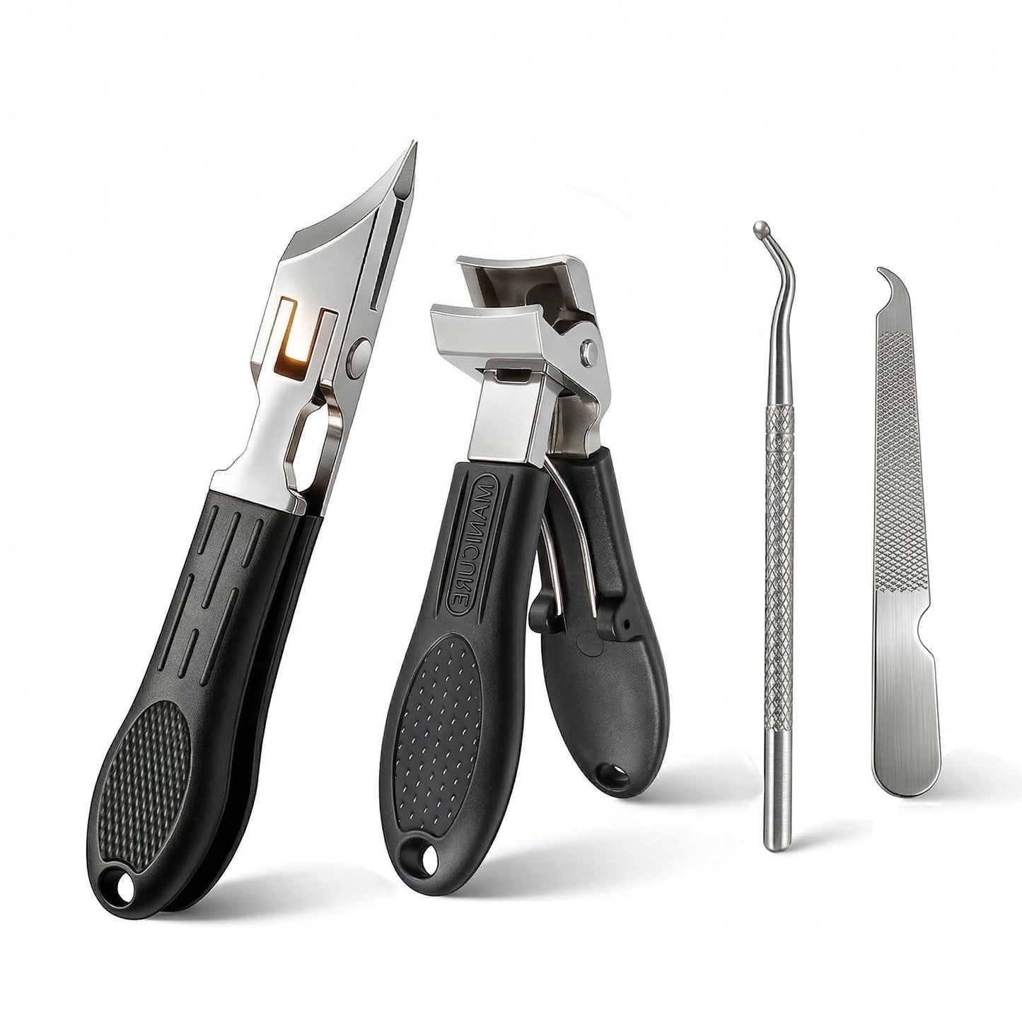 Toenail Clippers for Seniors Thick Toenails, Eagle Beak Slanted Nail Cutter & Angled Head Toe Nail Clippers Set, Stainless Steel Heavy Duty Ingrown Nail Cutter with Wide Jaw for Men Women