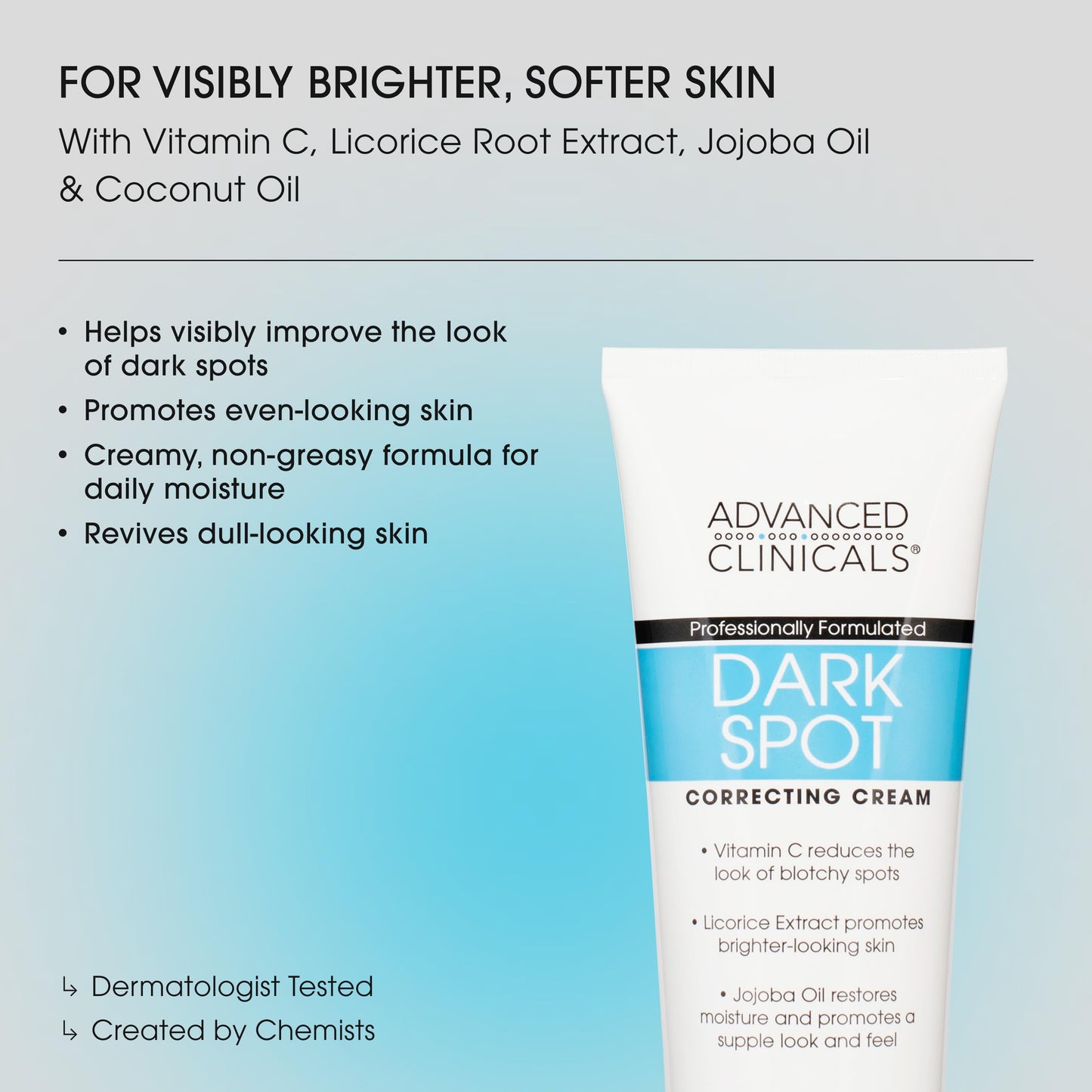 Advanced Clinicals Dark Spot Vitamin C Cream For Face, Hand & Body Lotion, Anti Aging Therapeutic Skin Care Moisturizer Lotion Reduces Appearance Of Age Spots, Blotchy Skin, & Wrinkles, Large 8 Fl Oz