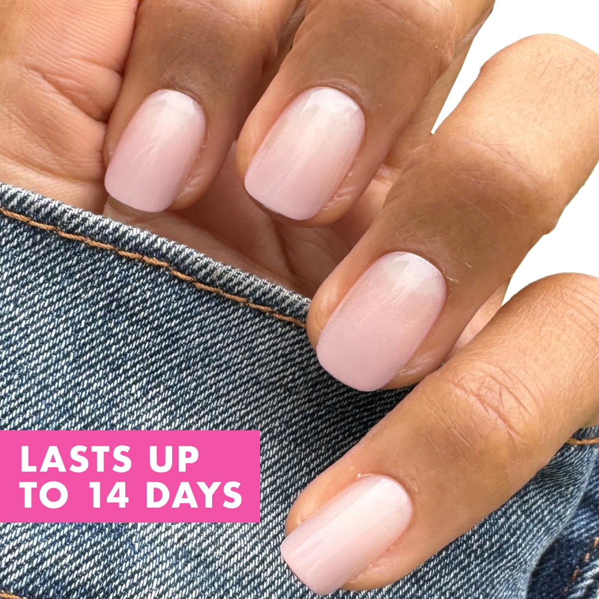 Minimalist Press-On Nails - Non-Toxic, Long-Lasting | 42 Fake Nails in 21 Sizes | Short Squoval CDJ Syrup Gradient