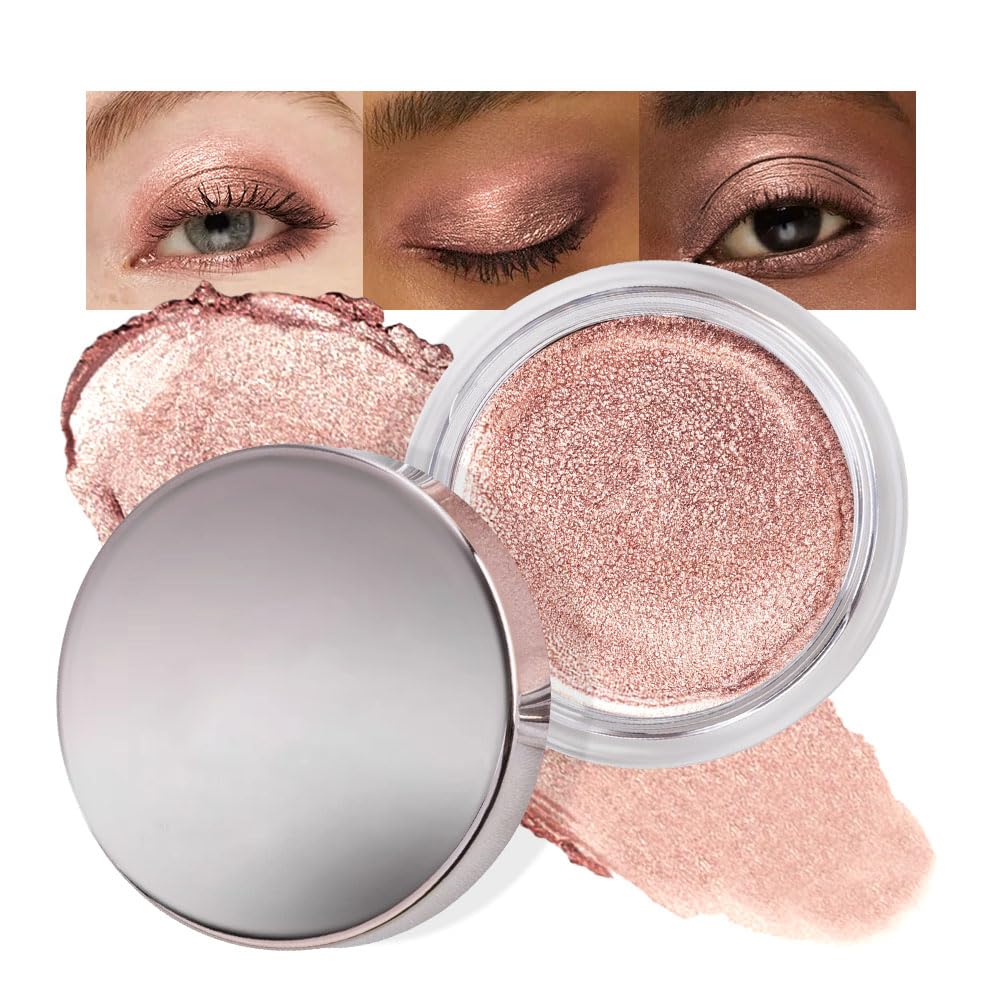 Antique Rose Shimmer Eyeshadow Palette - Cream Glitter Holographic Makeup for Mature Women | Talc-Free, Paraben-Free, Cruelty-Free