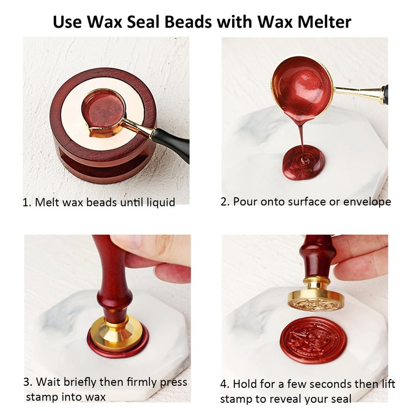 600pcs Black Wax Seal Beads, Andotopee Premium Sealing Wax Pellets for Stamp Seals, Wedding Invitations, Letter Envelopes, Scrapbook DIY Crafts & Formal Documents
