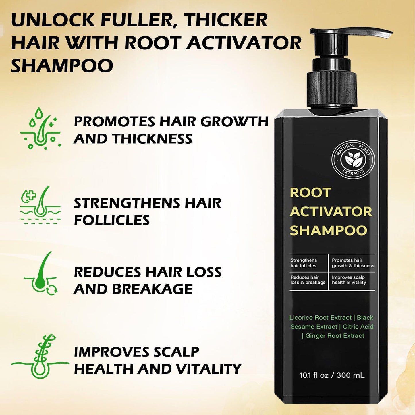 Spar𝓉𝒶𝓃ˢ Root Activator Shampoo– Anti Hair Loss Treatment | Reduces Shedding, With Natural Regrowth Formula | Thickening & Nourishing For All Hair| Reduce Shedding,Smooths Hair, 1PCS
