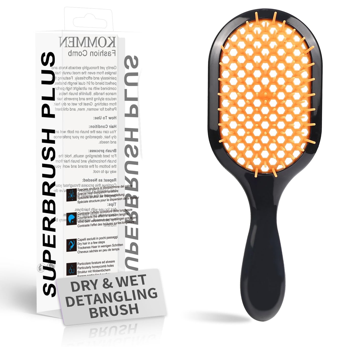 Detangling Brush,1 Pack Detangler Brush, Gentle & Effective Detangling on Wet or Dry Fragile Hair Types,Ultra-light, Detangling Brsuh ventilated and antistatic hairbrush (orange)