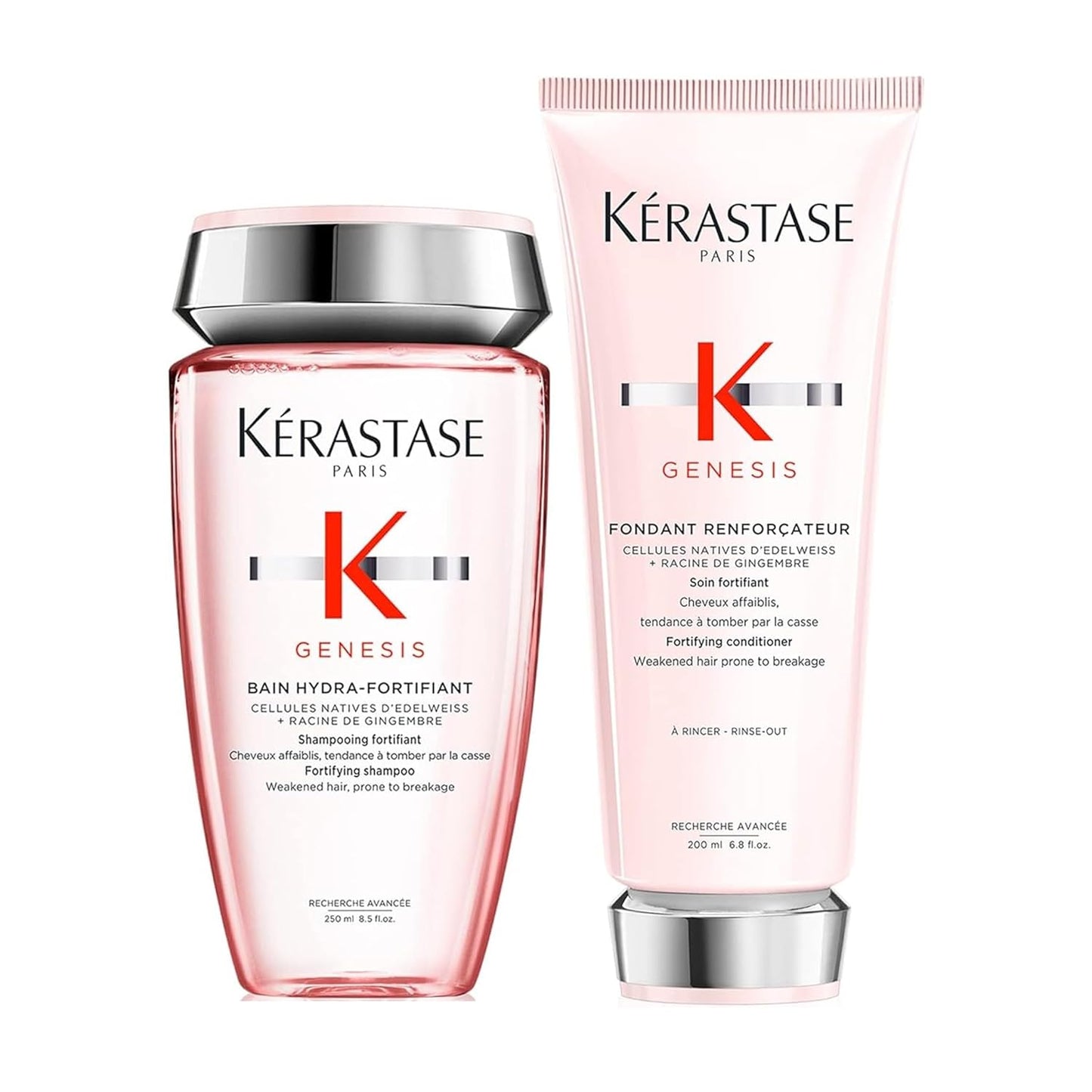 Kerastase Genesis Hydra-Fortifiant Shampoo & Conditioner Set - Strengthens Fine or Oily Hair, Silicone-Free | 8.5 oz Each