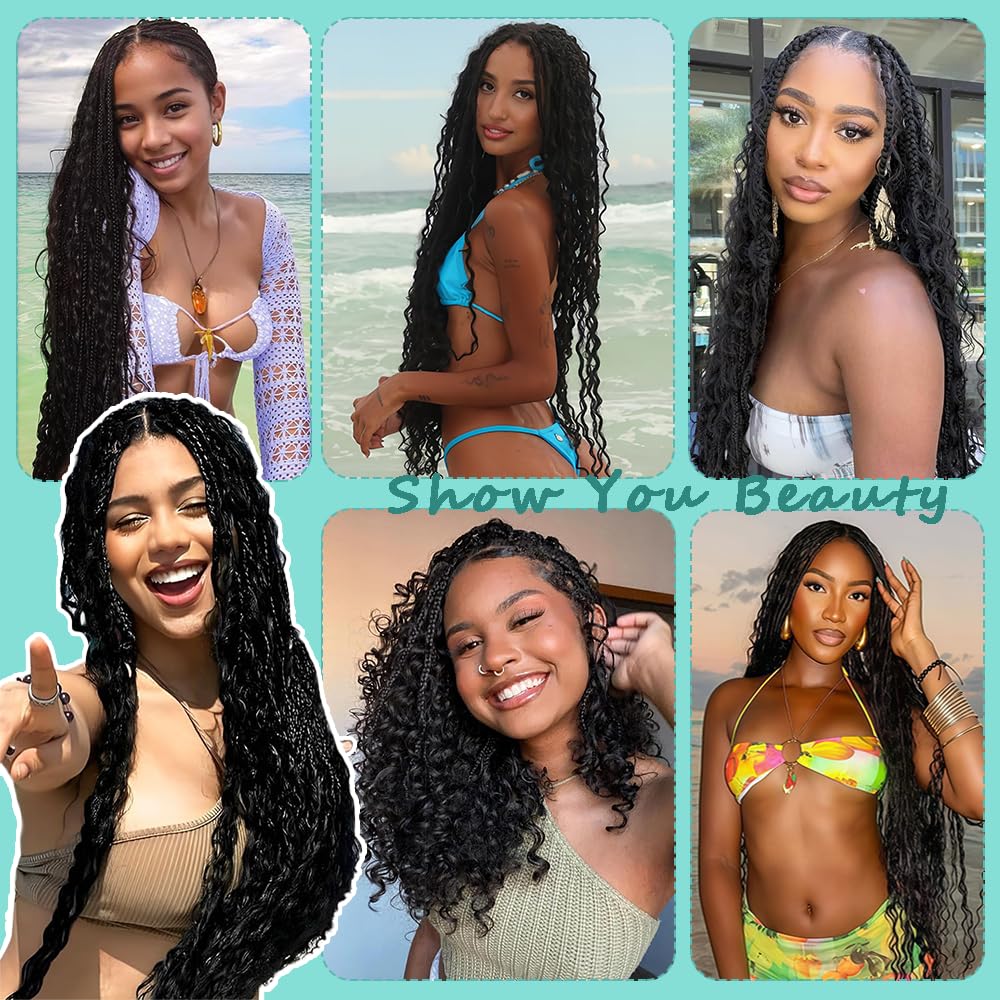 Human Braiding Hair for Boho Braids Deep Wave Bundles Human Hair 22 22 Inch 2 Bundles Natural Black Curly Braiding Hair for Boho Braids