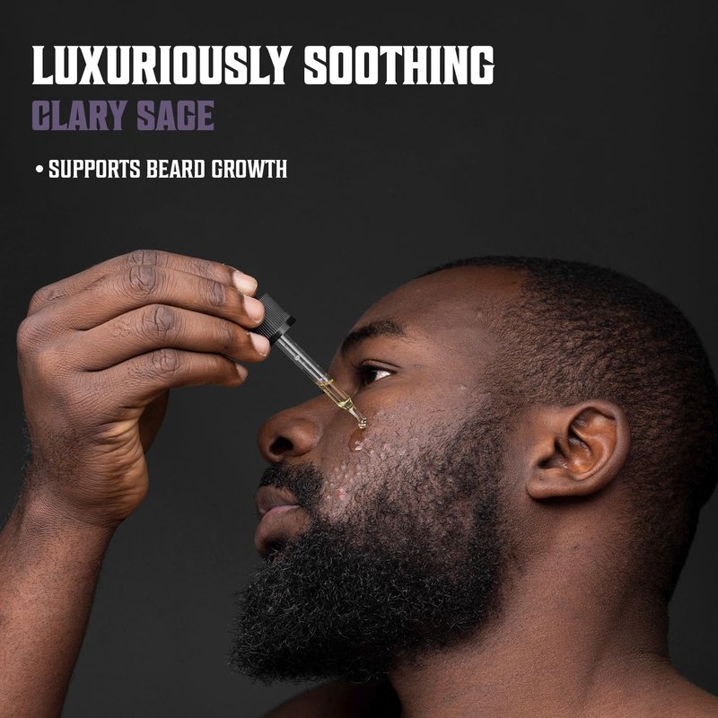 Viking Revolution Beard Oil with Clary Sage for Men - Natural Blend with Argan and Jojoba Oils for Softening, Strengthening, and Moisturizing