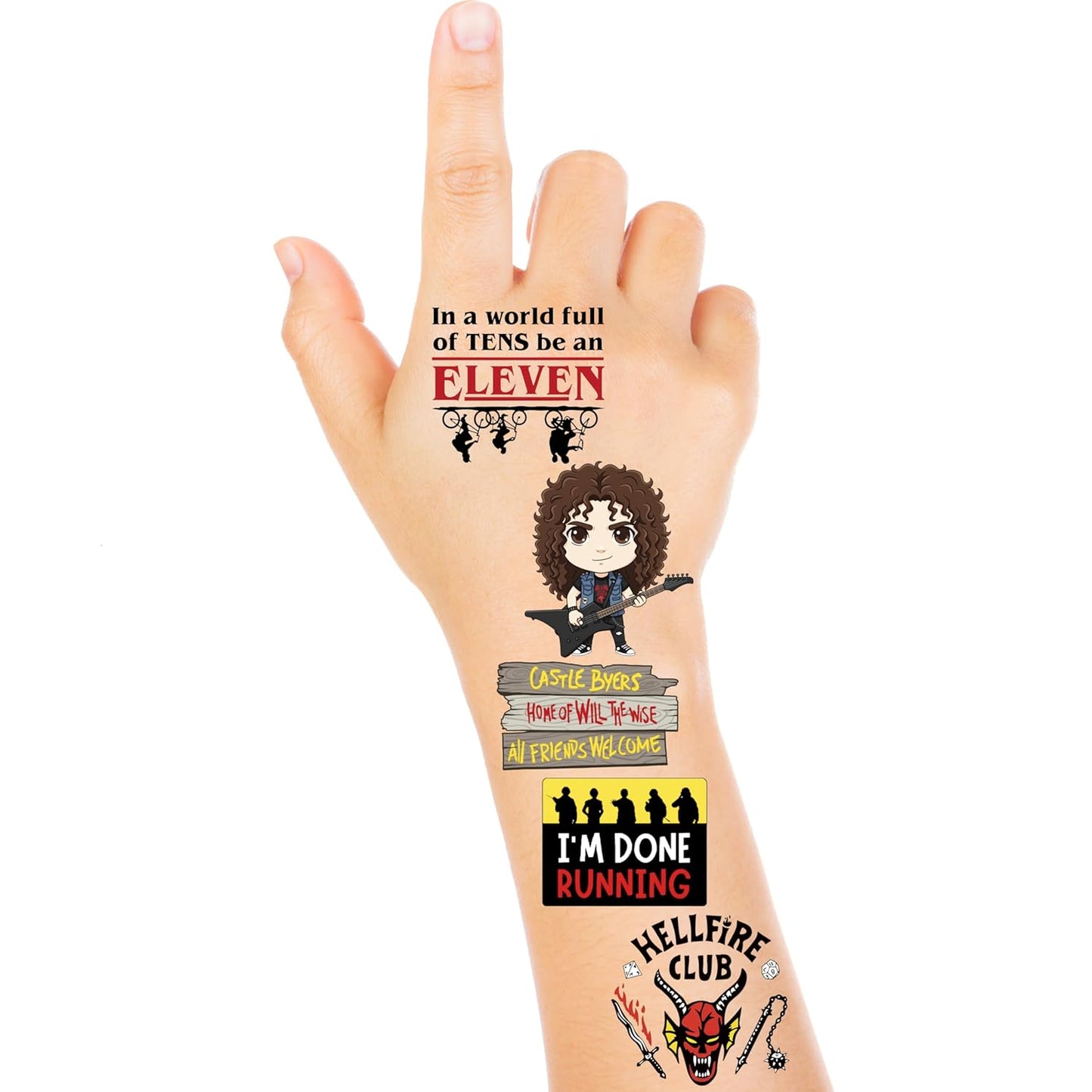 Stranger Birthday Party Decorations - 56 Pcs Cartoon Temporary Tattoos for Kids | Fun Party Supplies & Gifts
