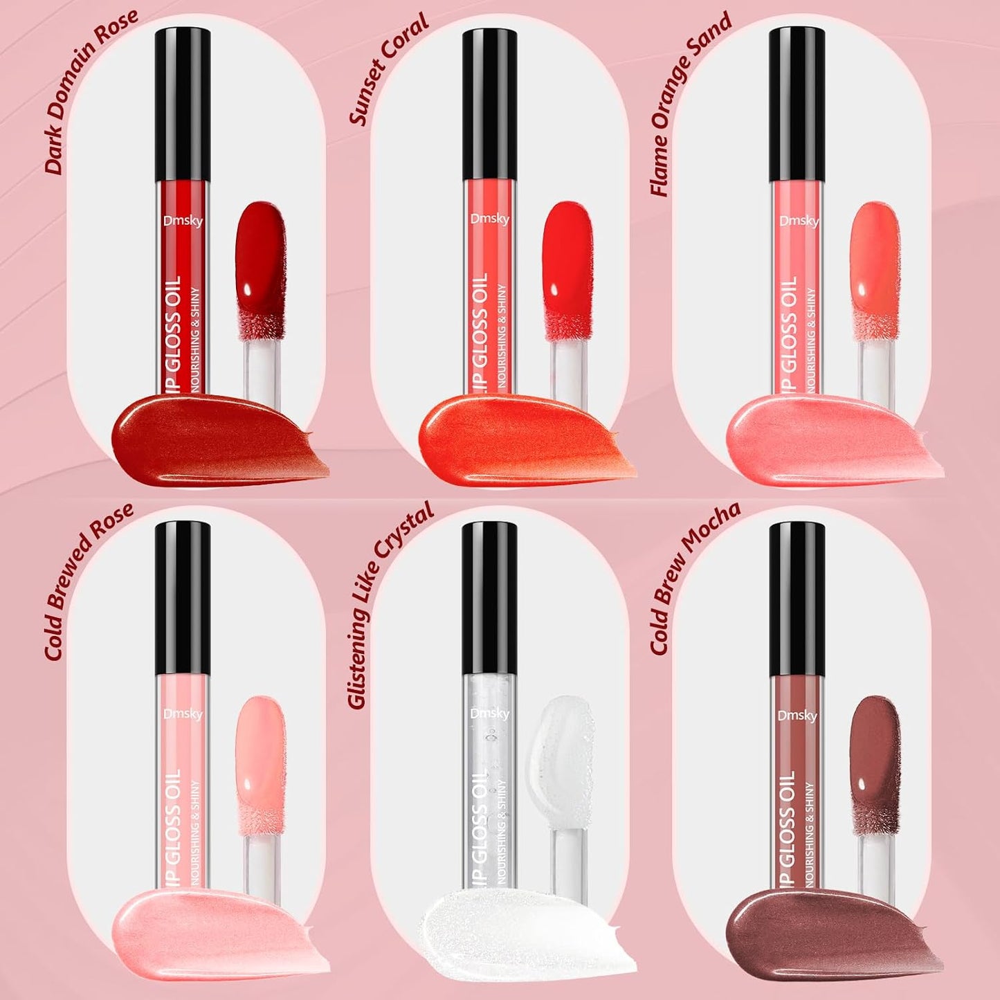 Lip Gloss Set - 12 Pack Shiny Moisturizing Lip Oil for Dry Cracked Lips | 6 Vibrant Colors for Women and Girls