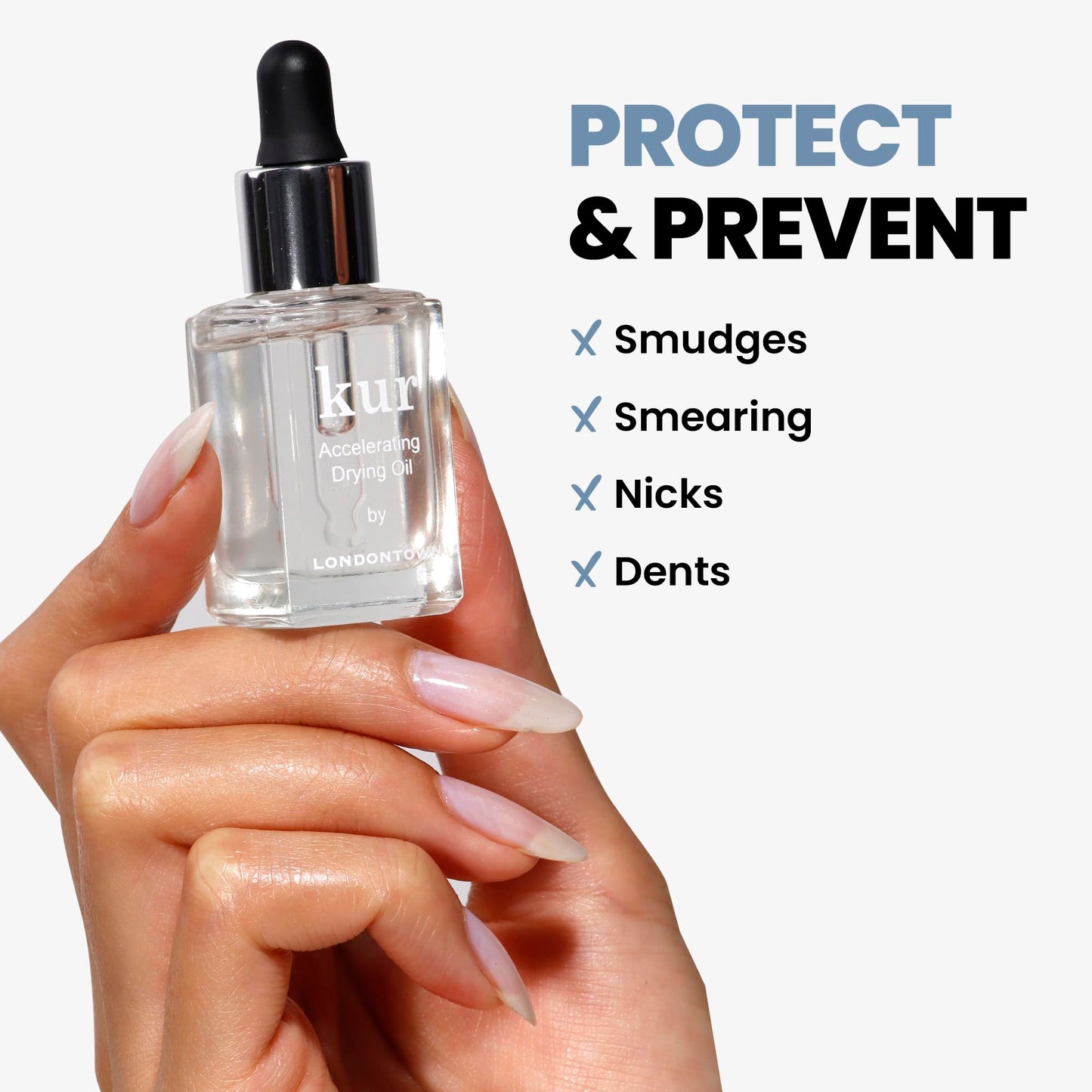 LONDONTOWN Accelerating Drying Oil, Quick Dry Polish Drying Drops with Botanical Oils & Vitamin B5, Reduces Smudges, Adds Shine & Hydration, Easy to Use for Speedy Manicures, 0.4 Fl Oz