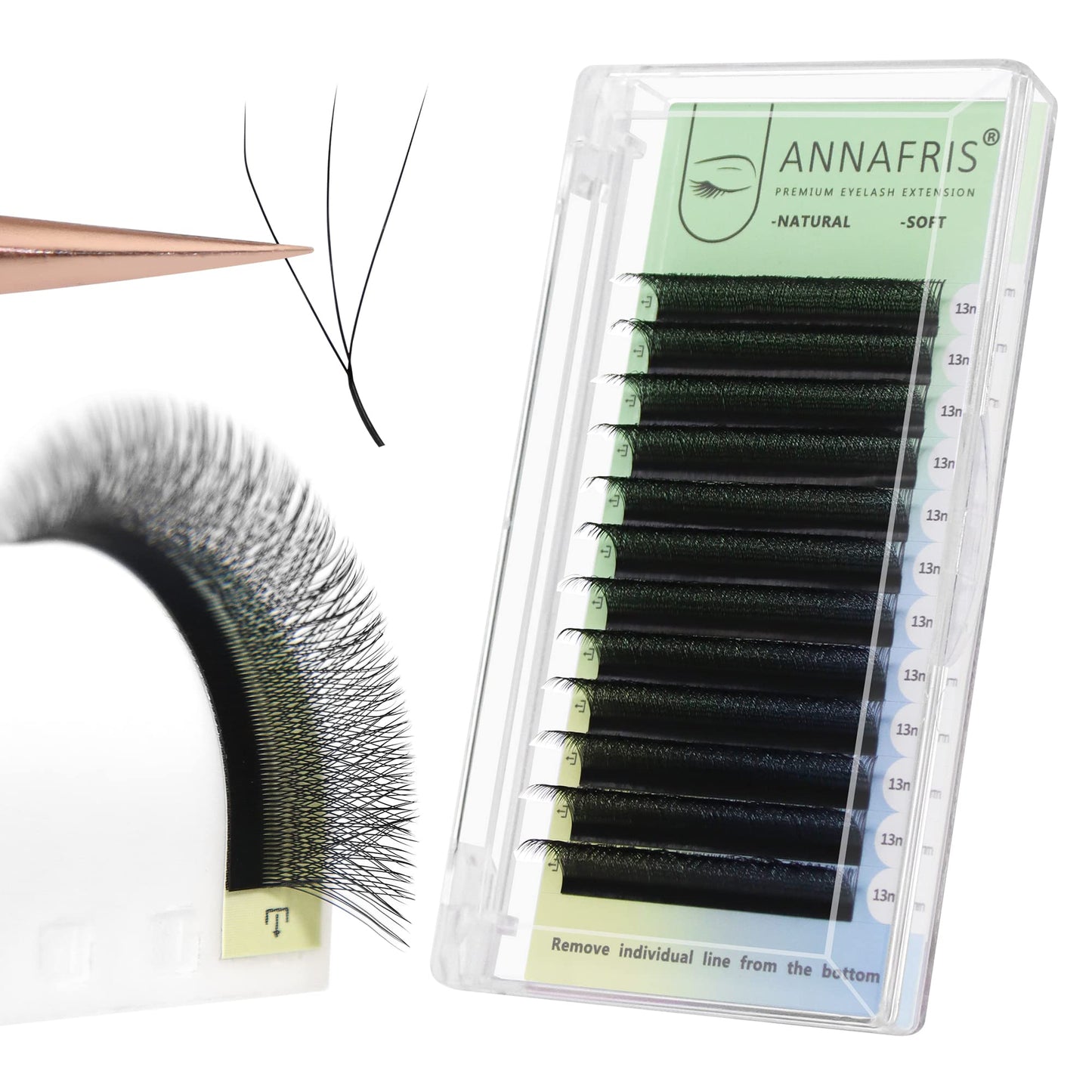 ANNAFRIS 3D Premade Fan W Shape Clover Eyelash Extensions Volume Self Fanning W Lashes Extension Makeup Supplies Professional Use