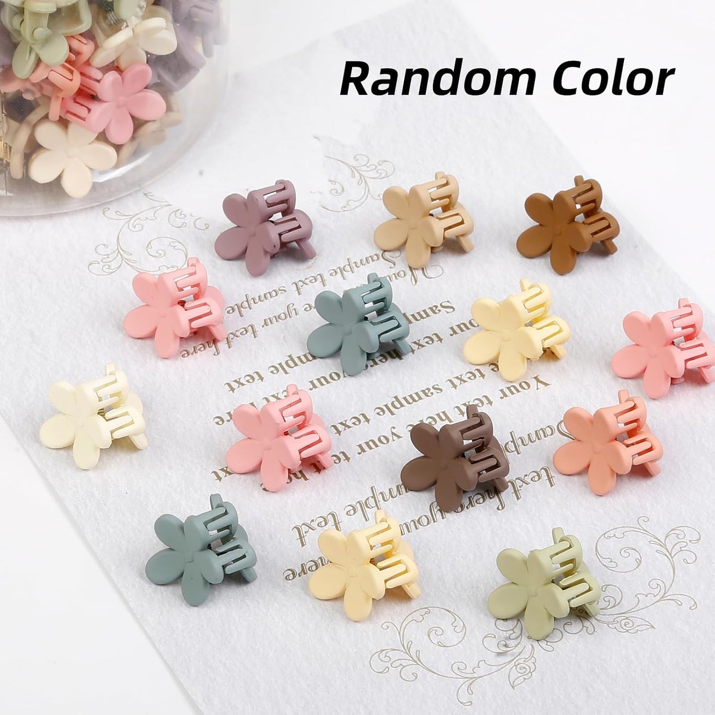 Colorful Mini Flower Hair Clips - 100 Pcs Cute Claw Pins for Women & Teens | Hair Accessories