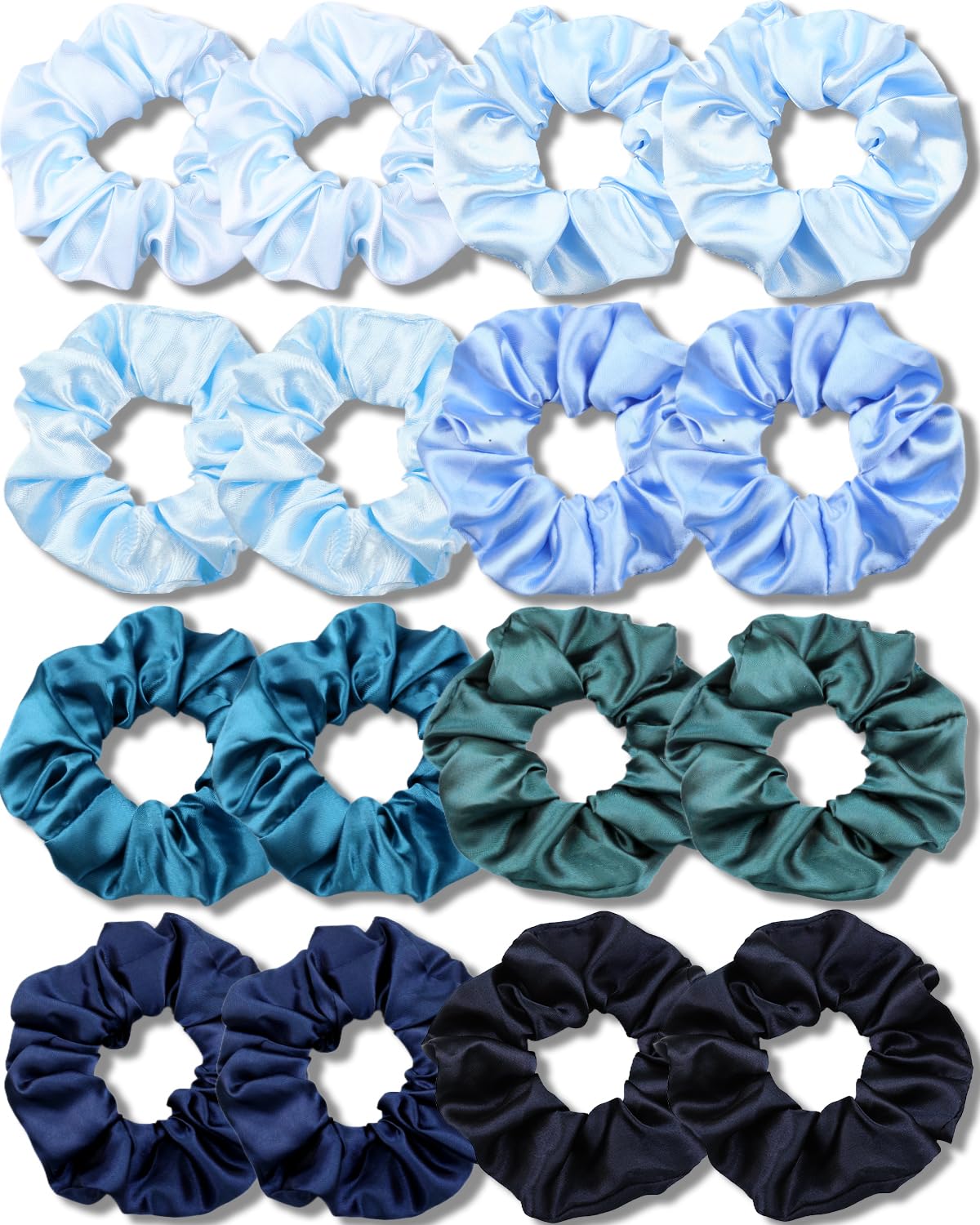 Satin Scrunchies for Girls - Soft Silk Hair Ties | 16 Pack Multi-Pink for Thin & Thick Hair Styling
