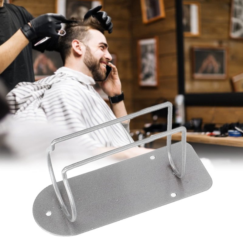 Hair Trimmer Storage Rack, Silver Ensure Secure Wall Mount Clipper Holder Stainless Steel Away From Mess with Toolkit for Hair Salon