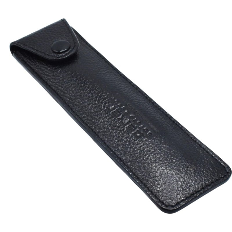 Parker Safety Razor – Genuine Leather Travel Case for FOLDING Straight, Barber & Shavette Razors – Snaps Shut & Felt‑Lined Protection in Compact Carry Pouch
