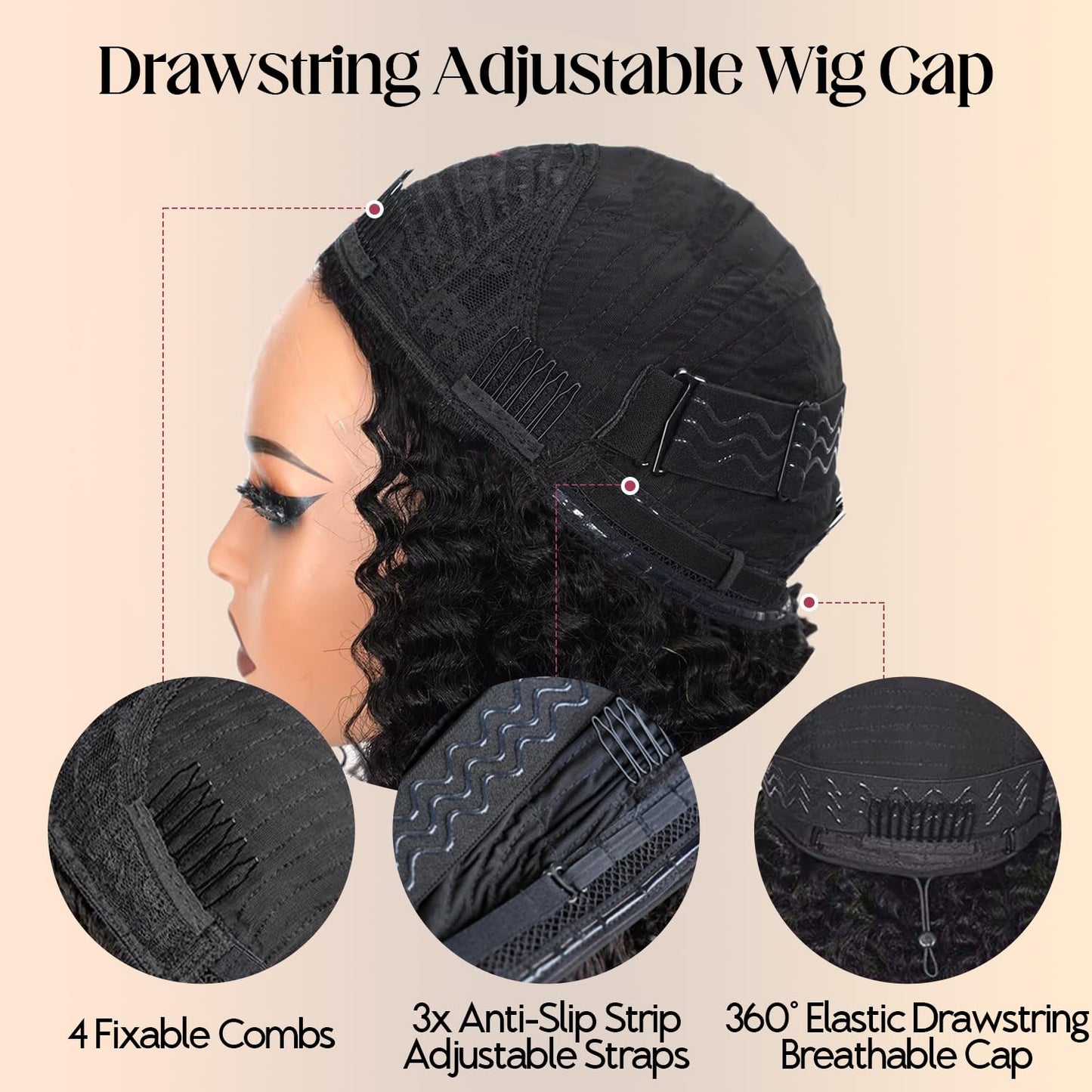 Burmese Curly Half Wig - 250% Density 100% Human Hair | Glueless 16 Inch for Black Women
