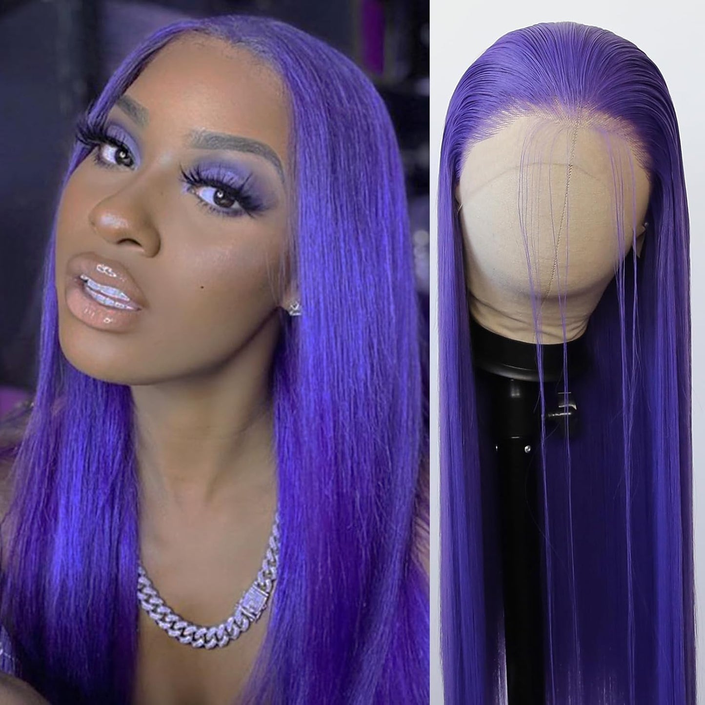 99J Burgundy Lace Front Wig - Long Straight Synthetic Hair, Pre-Plucked Natural Hairline for Black Women | Heat Resistant Fiber, Daily Wear