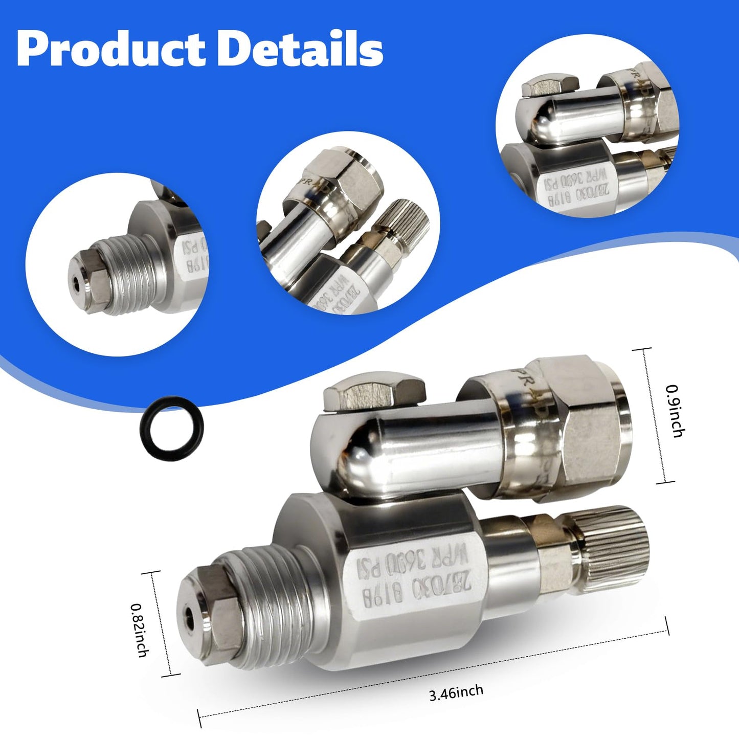 287030 CleanShot Shut-Off Valve Swivel Joint Fit for Graco Titan Wagner 7 8-Inch Threads Size Airless Paint Spray Guns Pole Extensions Anti-Spitting Valve Adapter Replace 287036 (Model 1)