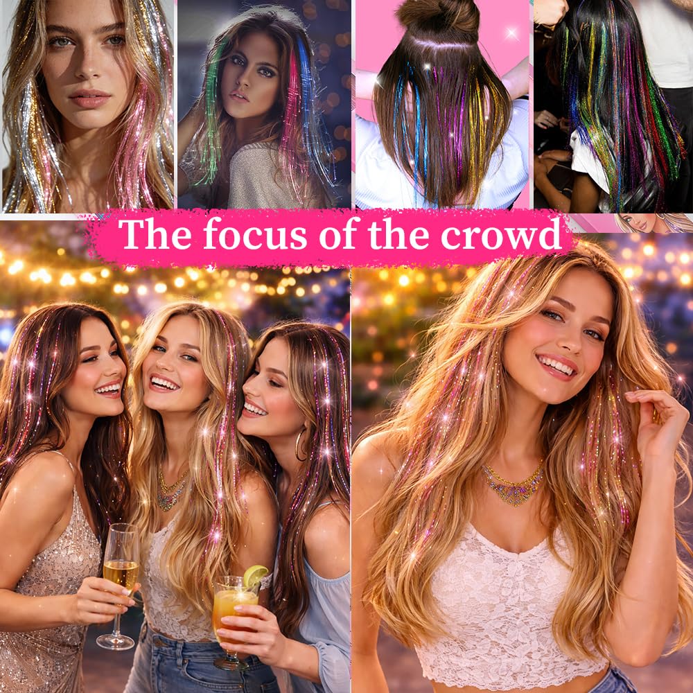 Clip In Hair Tinsel Extensions for Party Festival Gift Hair Accessories