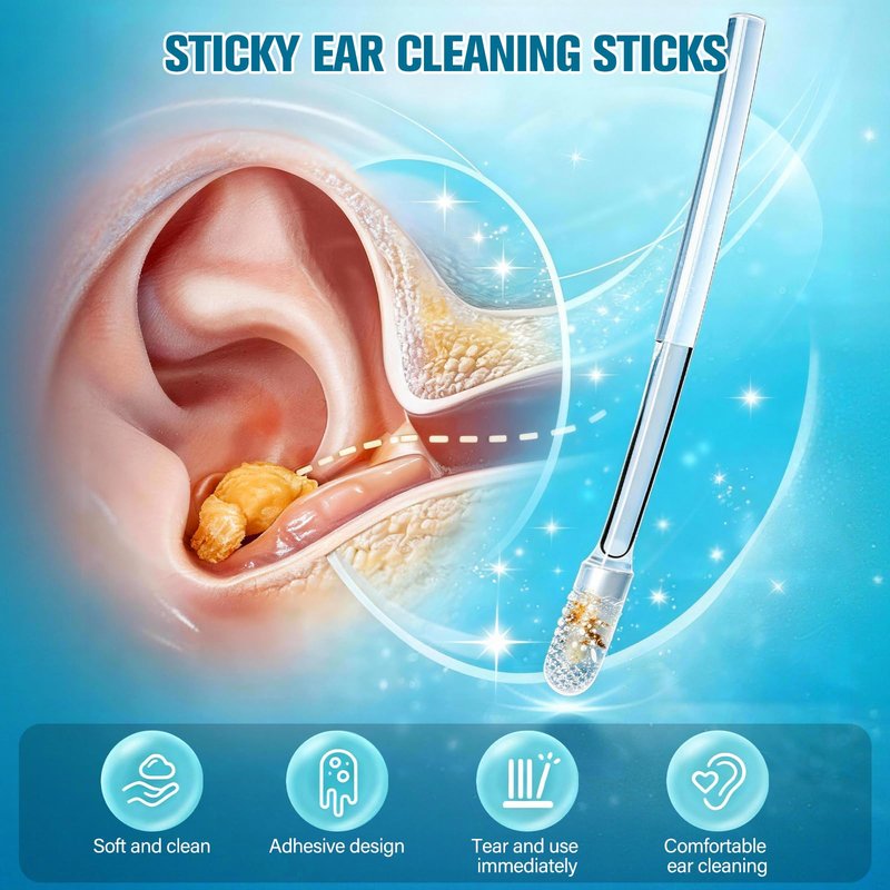 48 Pack Earwax Removal Adhesive Swabs, 2026 New Reusable Earwax Removal Adhesive Swabs, Adult Spiral Ear Wax Removal Ear Scoop Remover Tool with Dust Cover Packaging,Gentle Ear Cleaner Tool