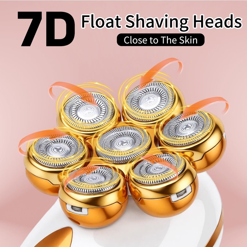 Electric Razors for Women, 7-Head 5 in 1 Painless Rechargeable Dusk Shaver Womens, Women's Shavers Everything, Lady Leg/Bikini/Face Hair Removal Products, Female Wet Dry Shaving Machine