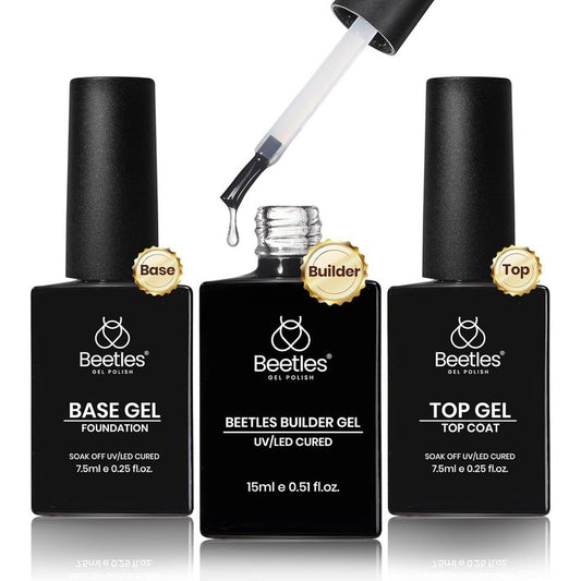 Beetles Builder Gel - Nail Strengthening Clear Gel Set | 3 Pcs for DIY Salon Use, Perfect for Beginners