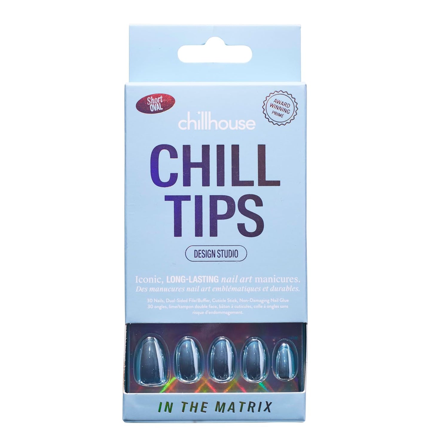 Chillhouse Press-On Nails Kit - Night Slip Almond | 30 Customizable Shapes & Sizes, Up to 2 Weeks Wear