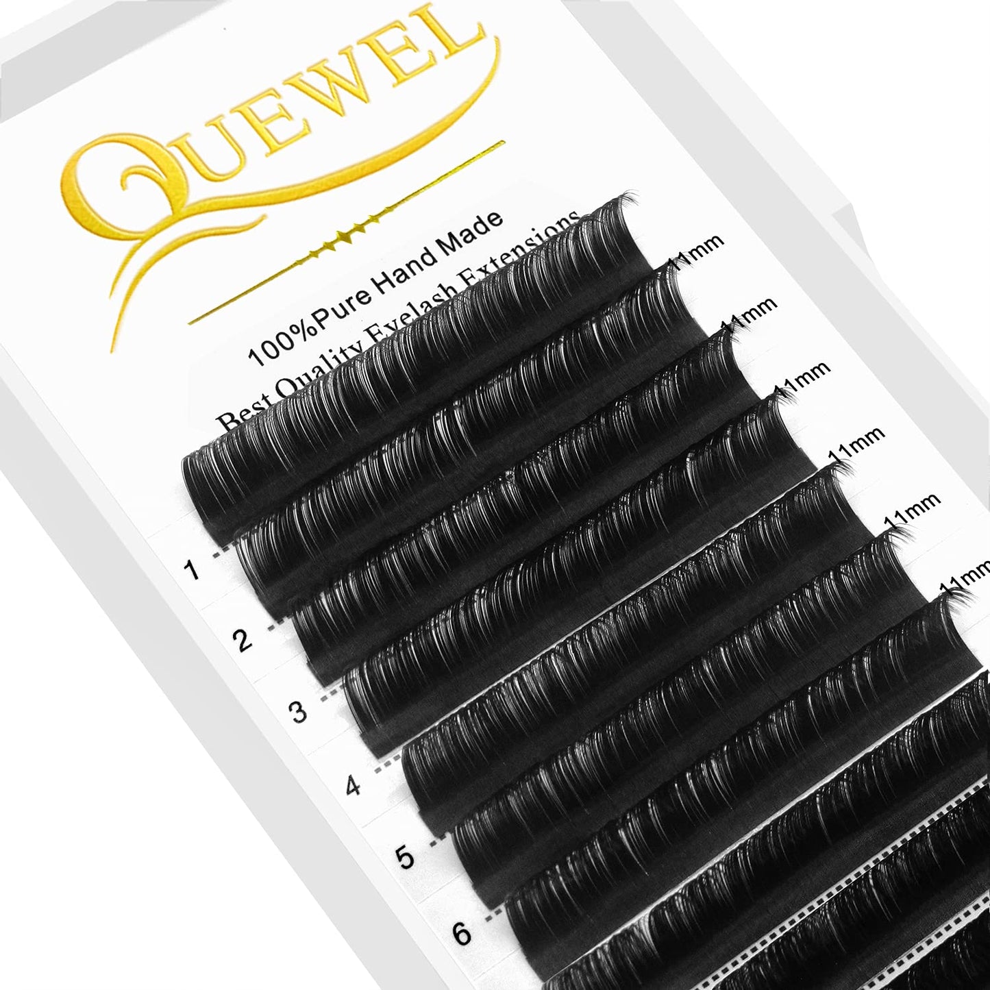 QUEWEL Eyelash Extensions 0.05 Curl 11mm Individual Lashes for Salon Use (0.05 11mm)