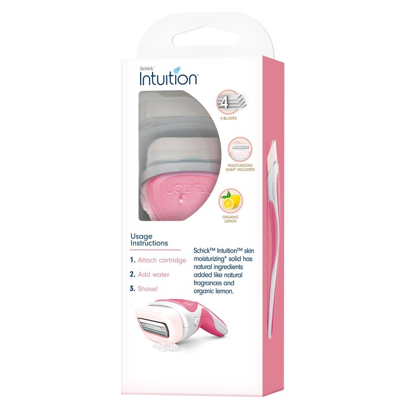 Schick Intuition Lemon Berry Breeze Razors for Women | 1 Razor & 2 Intuition Razor Blades Refill with Organic Lemon