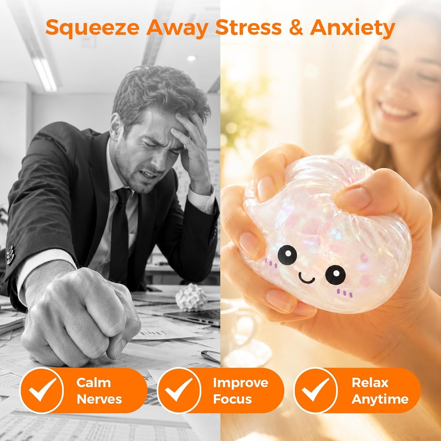 Dumpling Squishy Toy - Random Color Sensory Fidget for Anxiety Relief | Cute & Soft Stretchy Design