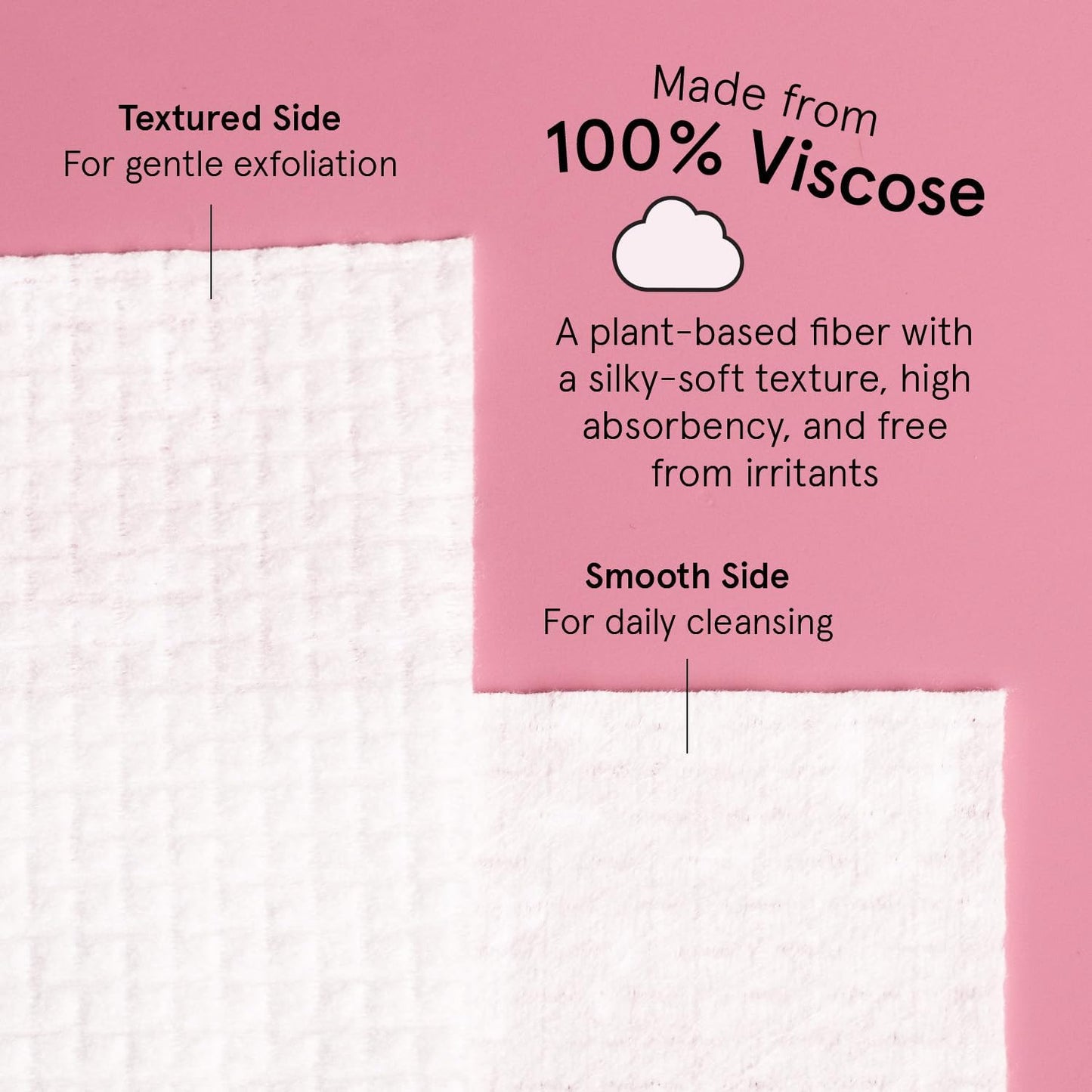 Face Towels Disposable - Ultra-Soft Absorbent Wipes for Cleansing | XL Lint-Free Vegan Facial Towels (60 Count)