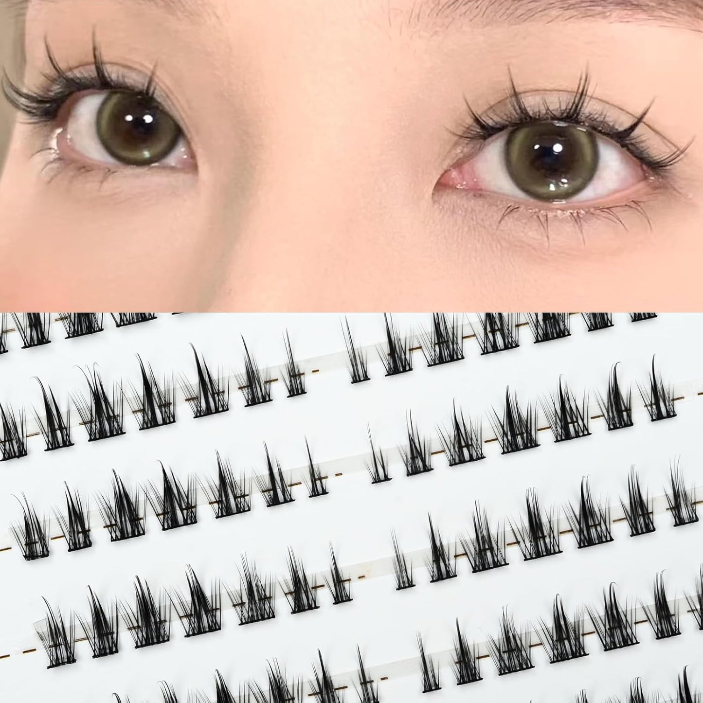Individual Cluster Lash Extensions Kit - 312PCS Wispy Manga Lashes for Self-Application | 4 Styles Included