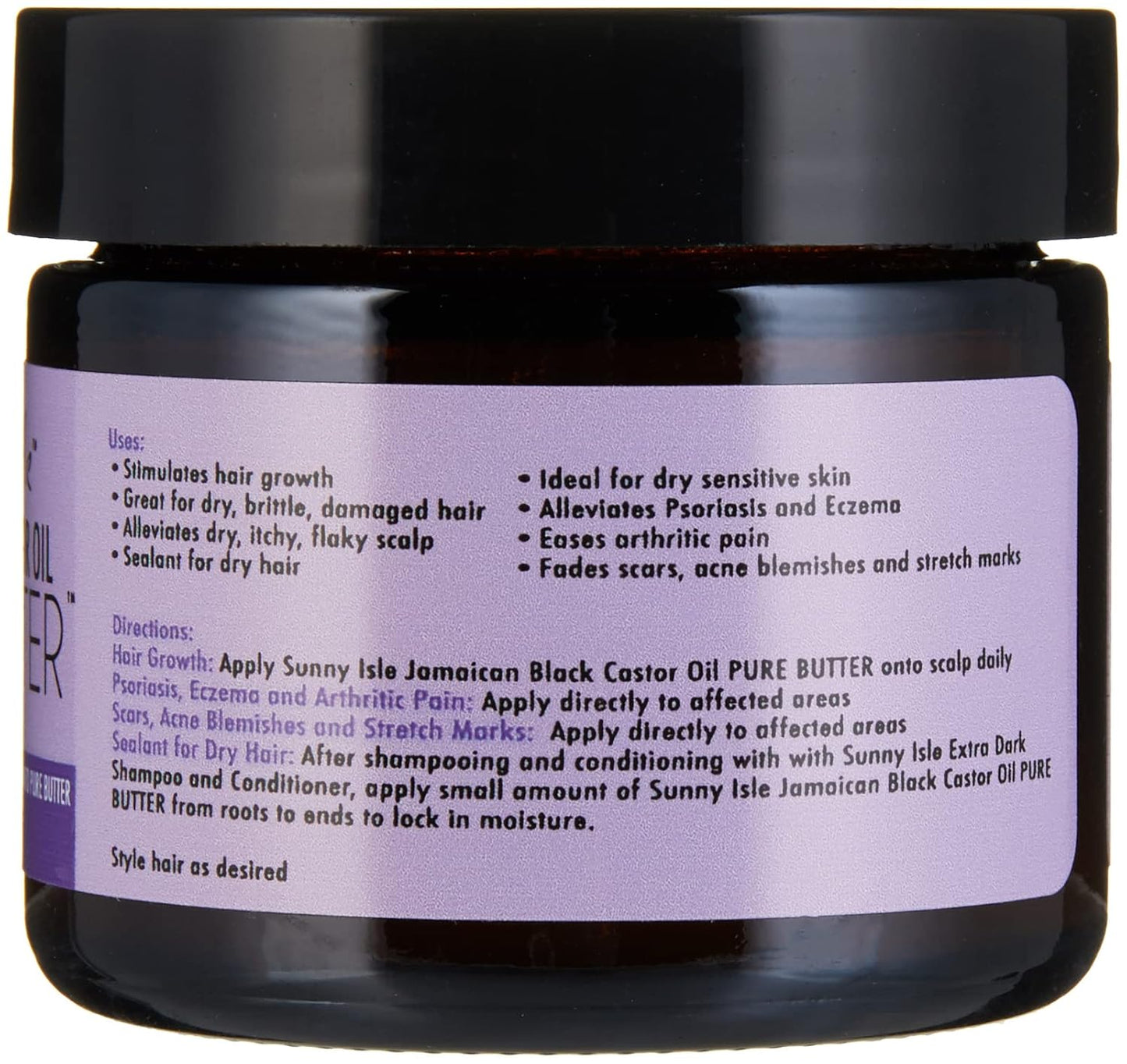 Jamaican Black Castor Oil Pure Butter - Lavender Scented, Natural & Organic - 2 oz