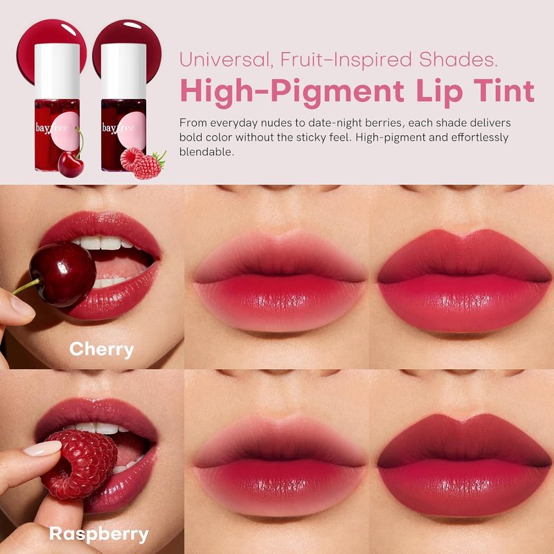 Lip Tint Stain Set - 2 PCS Korean Waterproof Liquid Blush & Lip Stain | Lightweight, Non-Sticky, Matte Finish