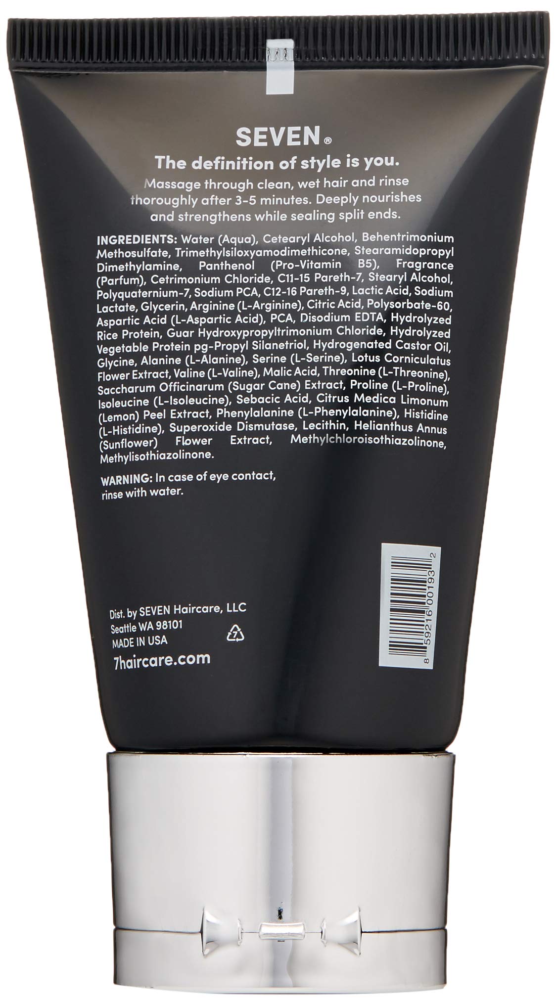 SEVEN Haircare KENTE BOND Conditioner for Split Ends + Damaged Hair, Sulfate Free, Cruelty Free with Amino Acid Complex, Guar Gum & Pro Vitamin B5 for Men & Women, Made in USA, 2 oz