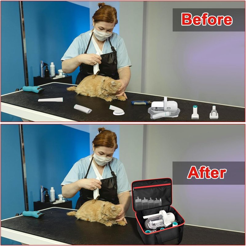 Pet Grooming Kit Organizer - Travel & Home Use Case for Clippers, Nail Grinder & Brushes | Compatible with Oneisall & Neabot Neakasa P1 Pro