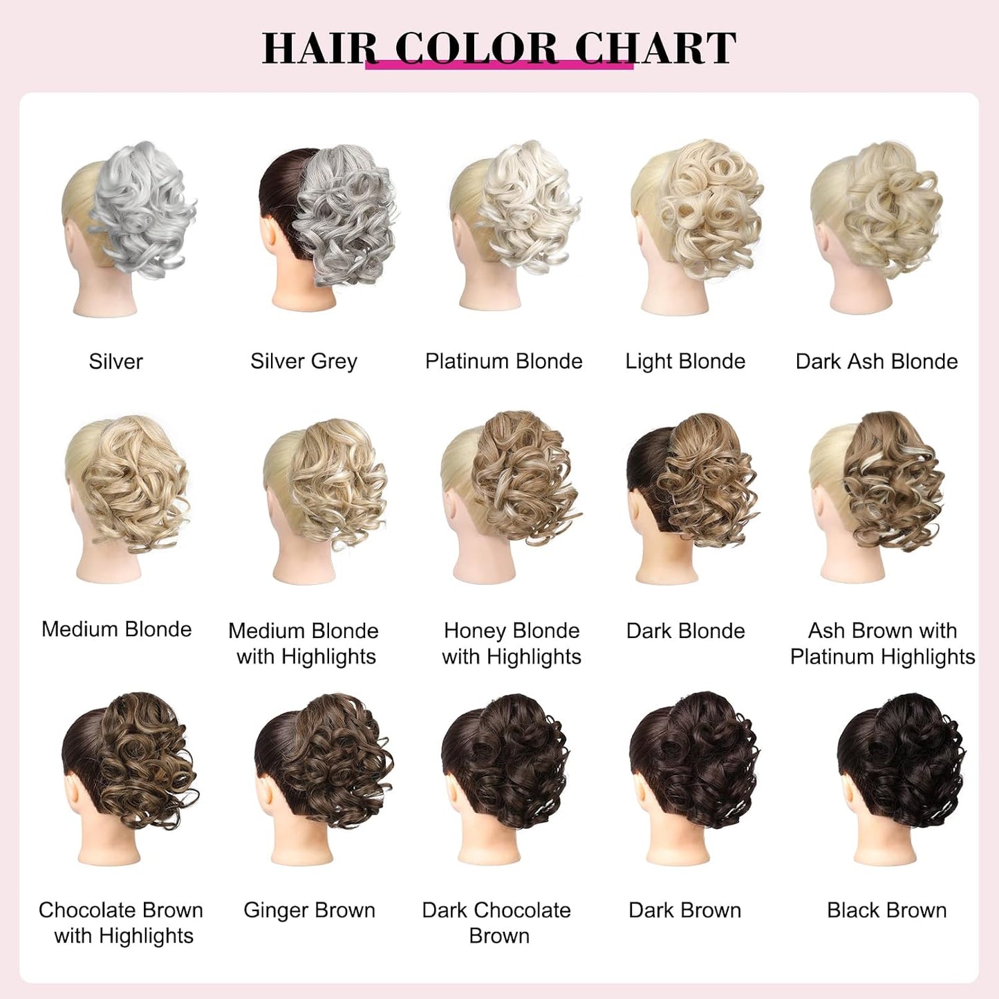 Short Ponytail Extension - Classic Loose Curly Wavy Claw Clip Hairpiece for Women | Natural Blonde with Highlights