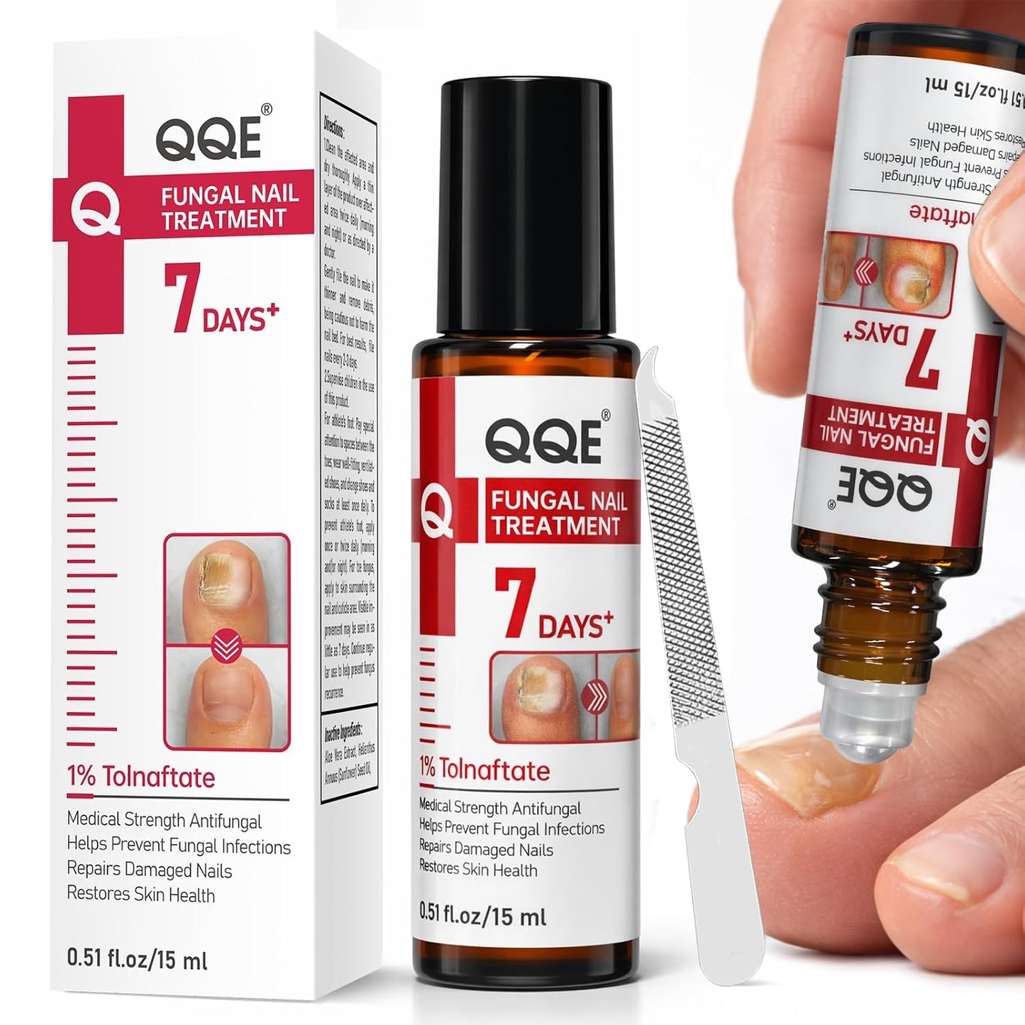 Nail Fungus Treatment - Extra Strength 1% Tolnaftate | Plant-Based Formula for Thickened Nails, 0.51 fl. oz.